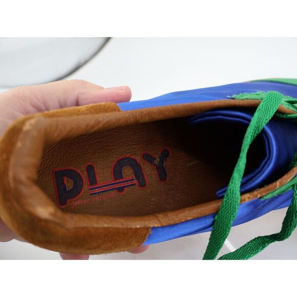 Jeffrey Campbell Keys Sneaker Womens 9 Blue Green Satin Lace Up Shoes Fashion - Picture 11 of 12